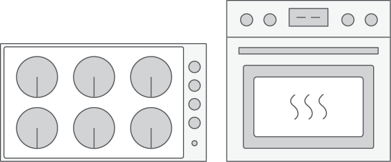 Cooktop and oven illustration