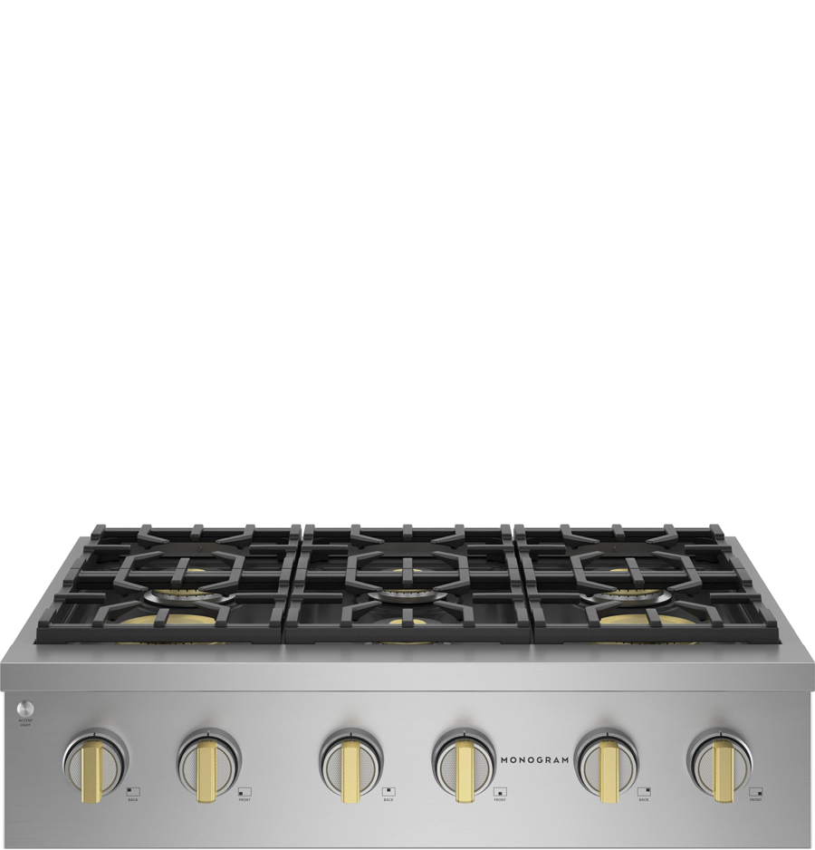 36-inch professional gas rangetop with six burners
