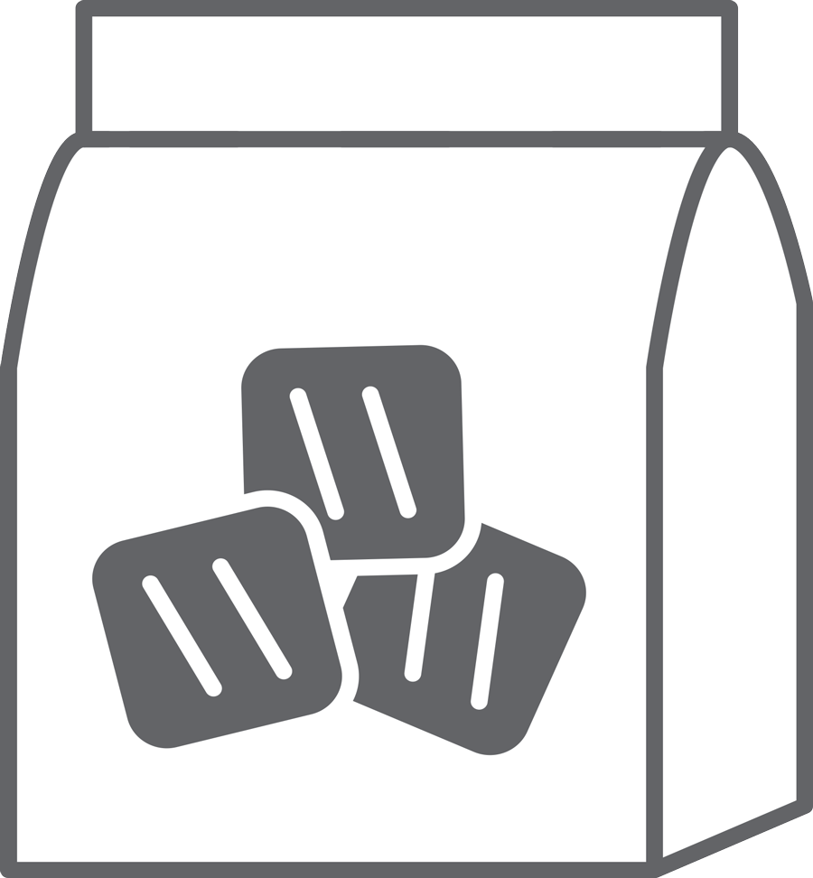 icon of a bag of charcoals for a grill
