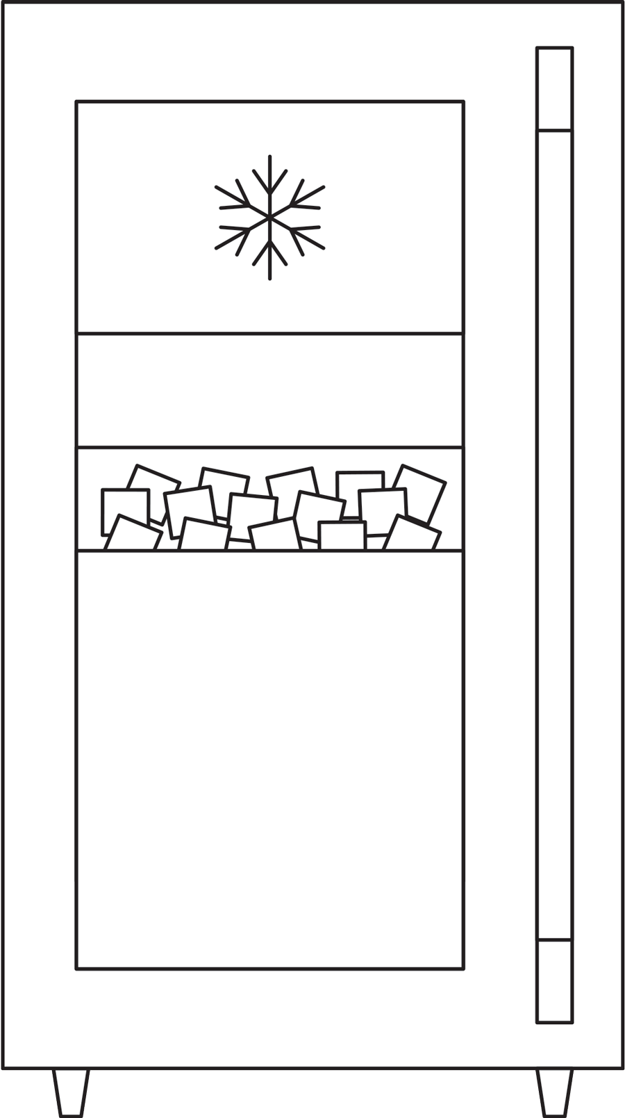 line drawing of an ice maker