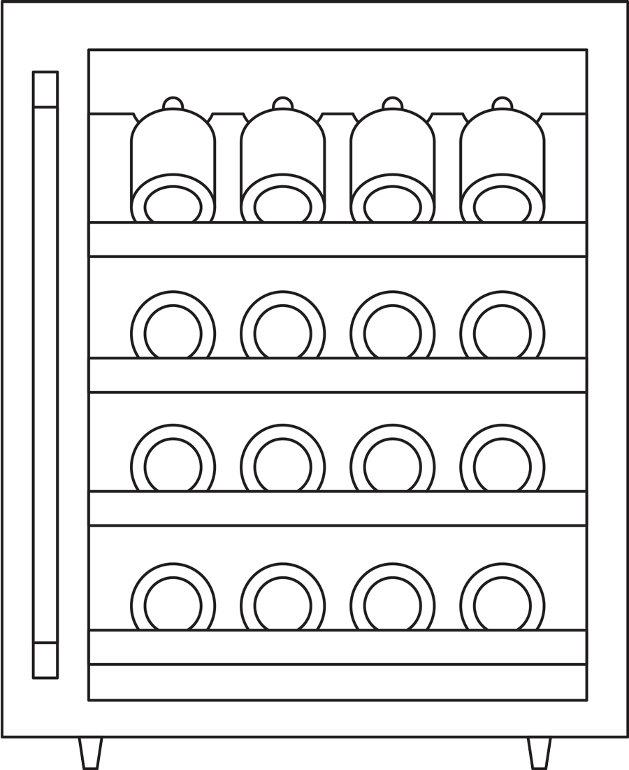 line drawing of a wine cooler