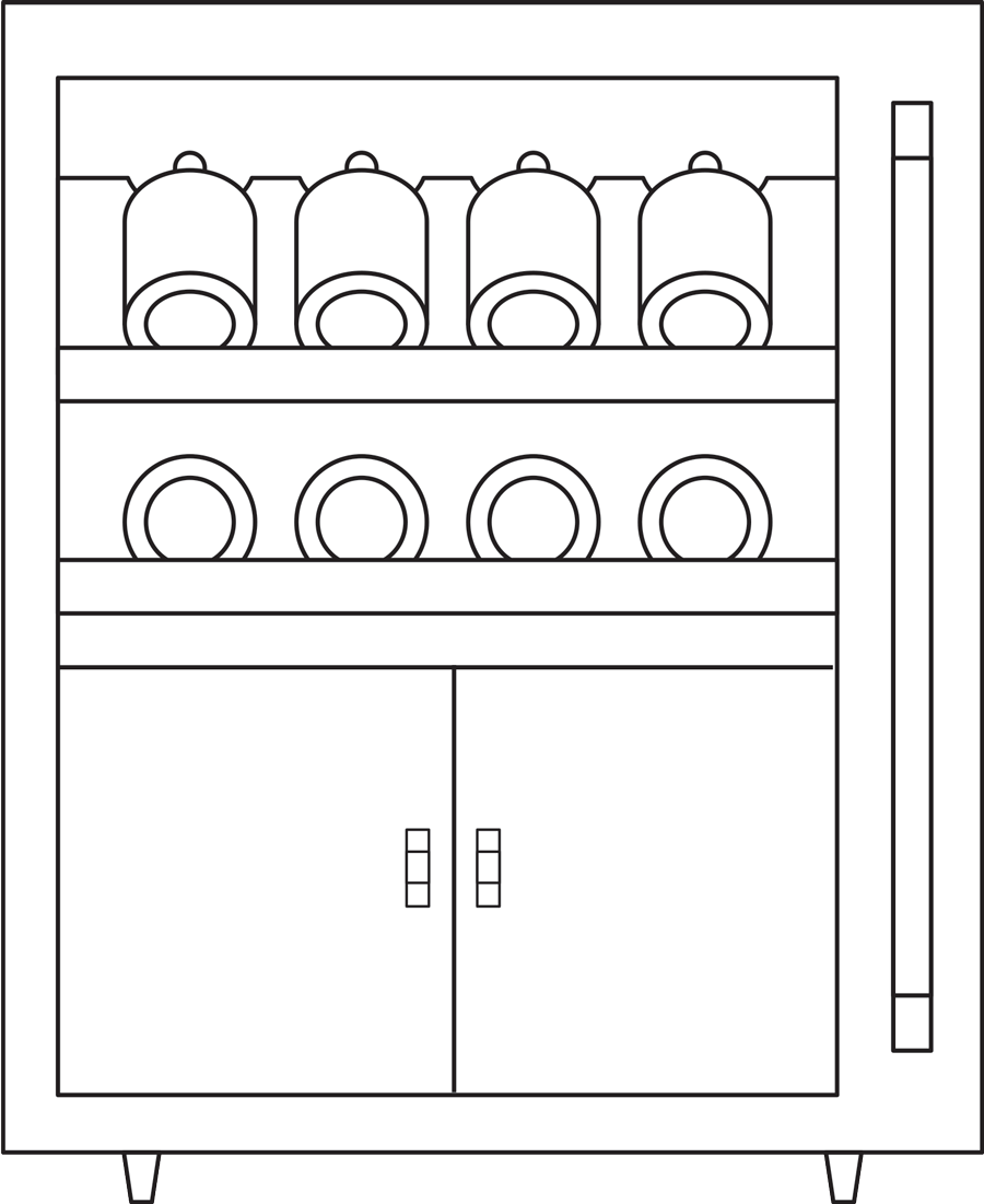 line drawing of a Beverage Center