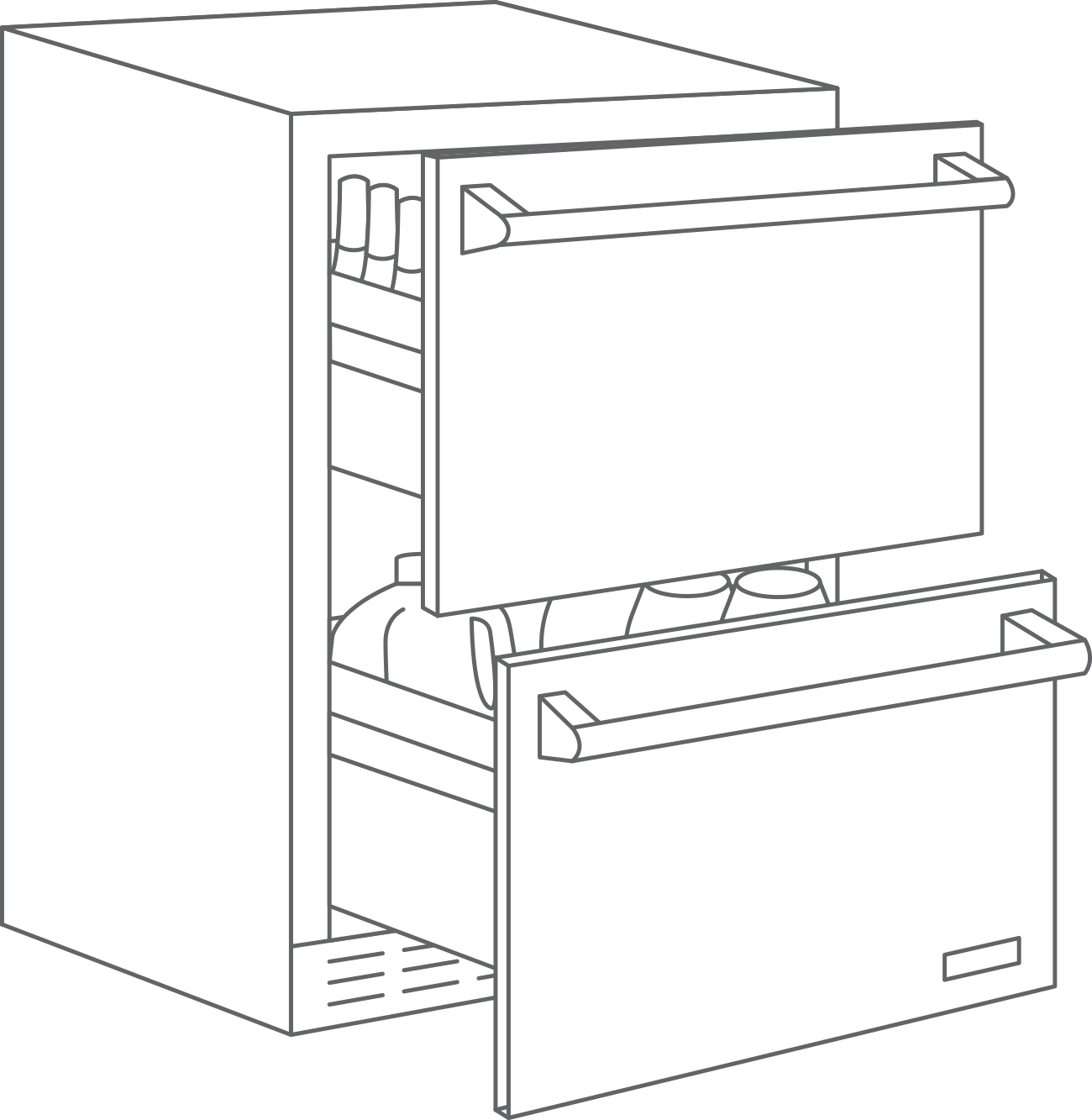 Undercounter refrigerator digital sketch